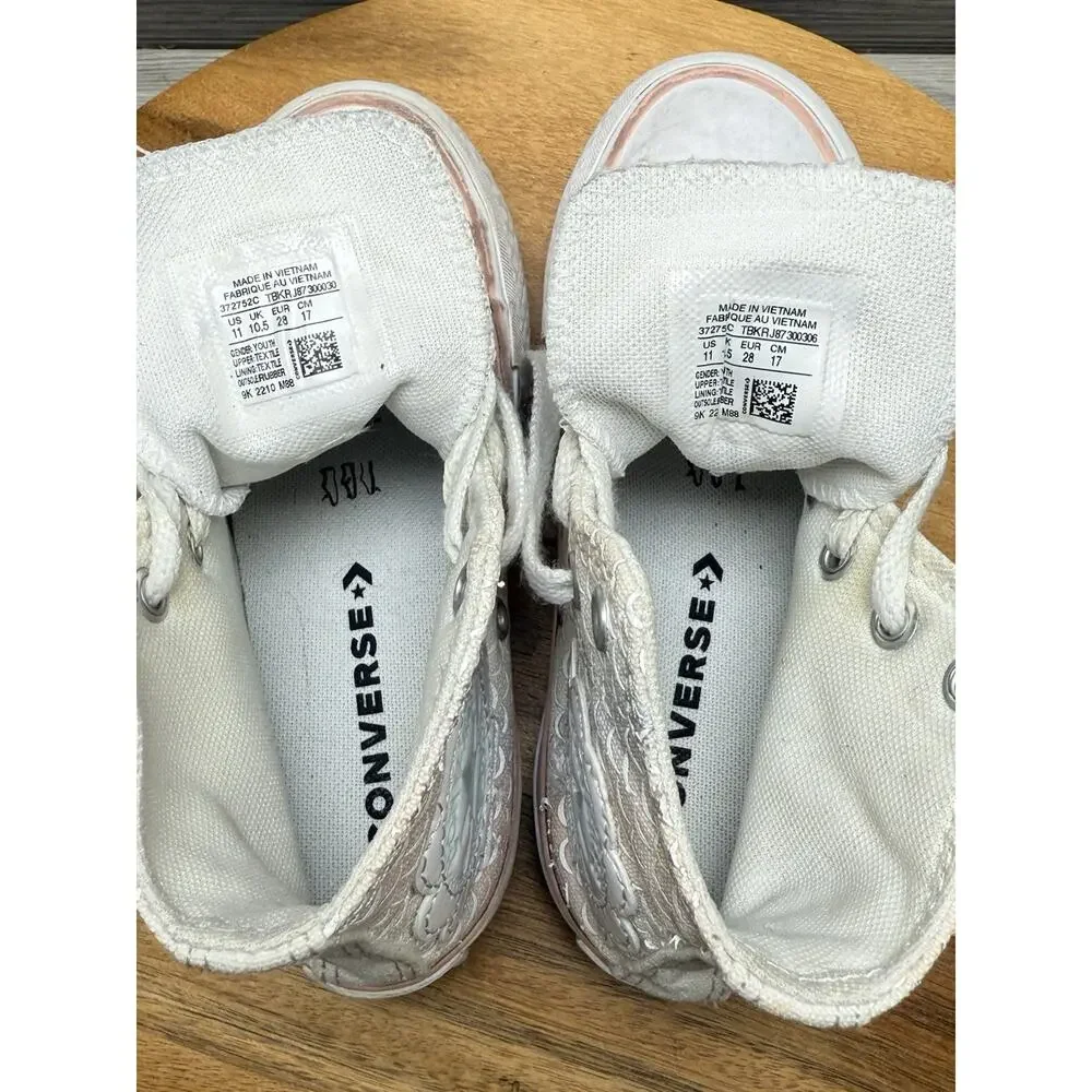 Converse Shoes Sz11 Youth Chuck Taylor Lift Hi Top Pastel Mermaid Scales 372752C